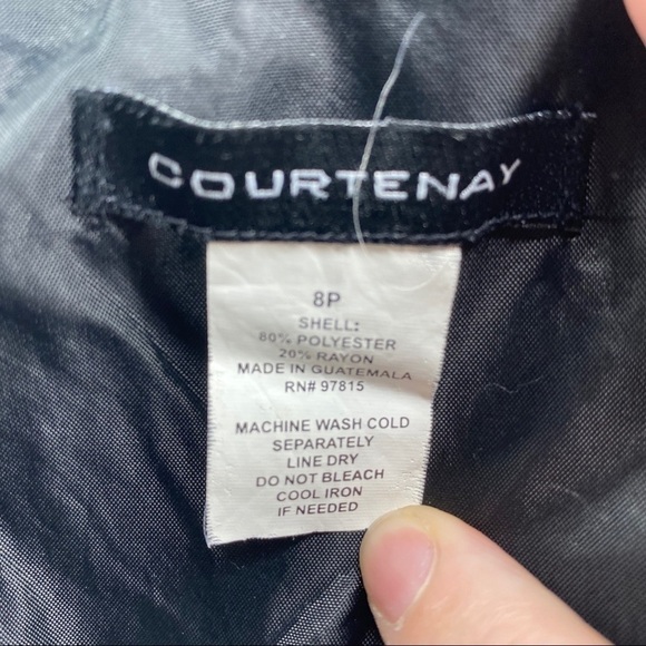 Courtenay vintage tweed black gray button blazer shoulder pads. Work career - Picture 9 of 9